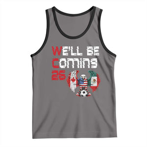 Glitched North America Eagle Soccer Tank Top We Will Be Coming 26 TS12 Deep Heather Black Print Your Wear