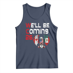 Glitched North America Eagle Soccer Tank Top We Will Be Coming 26 TS12 Navy Print Your Wear