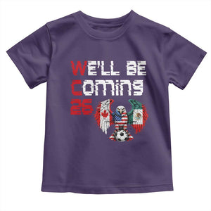 Glitched North America Eagle Soccer Toddler T Shirt We Will Be Coming 26 TS12 Purple Print Your Wear