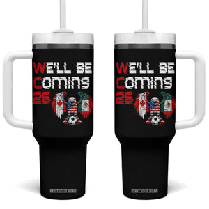 Glitched North America Eagle Soccer Tumbler With Handle We Will Be Coming 26 TS12 One Size: 40 oz Black Print Your Wear