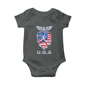 USA 2026 Soccer Player Baby Onesie United States Team Pride TS12 Dark Heather Print Your Wear