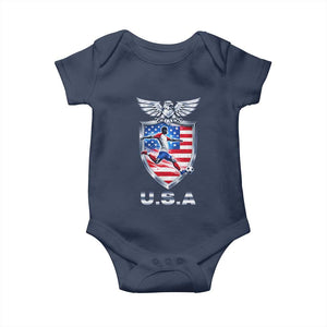 USA 2026 Soccer Player Baby Onesie United States Team Pride TS12 Navy Print Your Wear