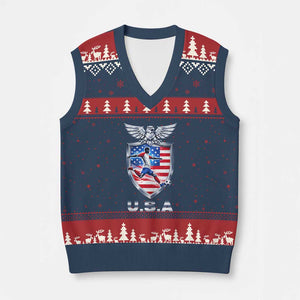USA 2026 Soccer Player V-Neck Knit Sweater Vest United States Team Pride TS12 Navy Red Print Your Wear