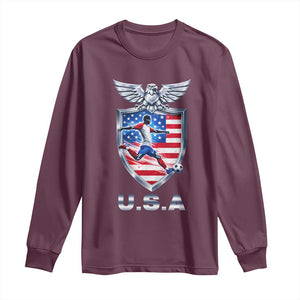 USA 2026 Soccer Player Long Sleeve Shirt United States Team Pride TS12 Maroon Print Your Wear