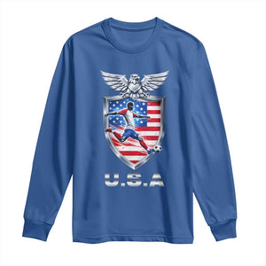 USA 2026 Soccer Player Long Sleeve Shirt United States Team Pride TS12 Royal Blue Print Your Wear
