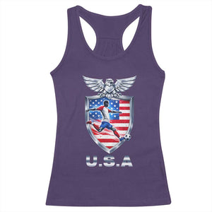 USA 2026 Soccer Player Racerback Tank Top United States Team Pride TS12 Purple Print Your Wear