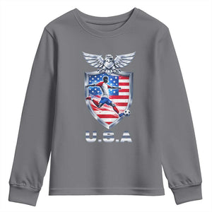 USA 2026 Soccer Player Youth Sweatshirt United States Team Pride TS12 Charcoal Print Your Wear