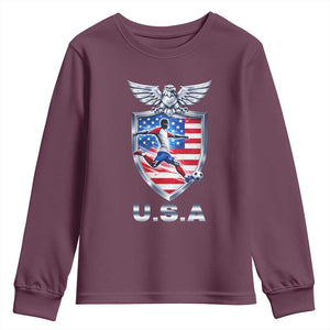 USA 2026 Soccer Player Youth Sweatshirt United States Team Pride TS12 Maroon Print Your Wear