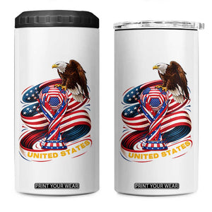 United States Sport USA Team 2026 4 in 1 Can Cooler Tumbler American Soccer Fans Gift TS12 One Size: 16 oz White Print Your Wear