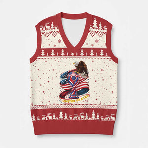 United States Sport USA Team 2026 V-Neck Knit Sweater Vest American Soccer Fans Gift TS12 Beige Red Print Your Wear