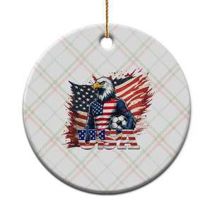 American Eagle And Soccer USA 2026 Supporter Ceramic Ornament TS12 1pc Christmas Plaid Print Your Wear