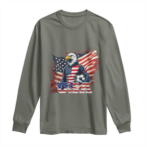 American Eagle And Soccer USA 2026 Supporter Long Sleeve Shirt TS12 Military Green Print Your Wear