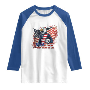 American Eagle And Soccer USA 2026 Supporter Raglan Shirt TS12 White Royal Print Your Wear