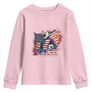 American Eagle And Soccer USA 2026 Supporter Youth Sweatshirt TS12 Light Pink Print Your Wear