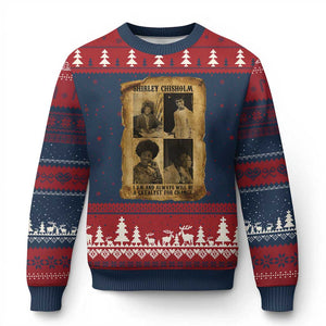 Shirley Chisholm Catalyst For Change Quote Ugly Christmas Sweater Womens History Month TS12 Navy Red Print Your Wear