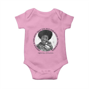 Shirley Chisholm Quote Baby Onesie Service Is The Rent You Pay TS12 Light Pink Print Your Wear