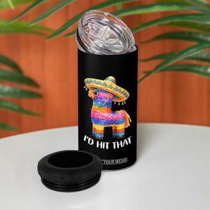 Funny Rainbow Pinata Sombrero 4 in 1 Can Cooler Tumbler Id Hit That TS12 Print Your Wear