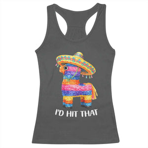 Funny Rainbow Pinata Sombrero Racerback Tank Top Id Hit That TS12 Dark Heather Print Your Wear