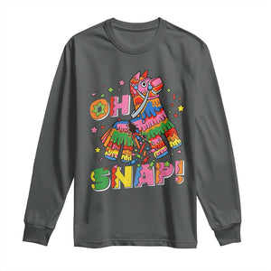 Funny Cinco De Mayo Pinata Candy Party Long Sleeve Shirt Oh Snap TS12 Dark Heather Print Your Wear