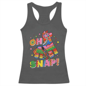 Funny Cinco De Mayo Pinata Candy Party Racerback Tank Top Oh Snap TS12 Dark Heather Print Your Wear