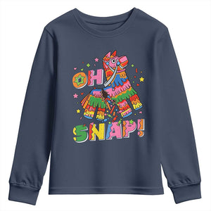 Funny Cinco De Mayo Pinata Candy Party Youth Sweatshirt Oh Snap TS12 Navy Print Your Wear