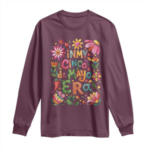 Trendy Floral Fiesta Celebration Long Sleeve Shirt In My Cinco De Mayo Era TS12 Maroon Print Your Wear