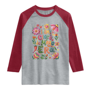 Trendy Floral Fiesta Celebration Raglan Shirt In My Cinco De Mayo Era TS12 Heather Gray Heather Red Print Your Wear