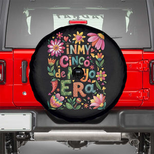 Trendy Floral Fiesta Celebration Spare Tire Cover In My Cinco De Mayo Era TS12 Black Print Your Wear