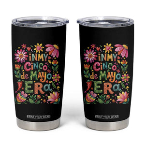 Trendy Floral Fiesta Celebration Tumbler Cup In My Cinco De Mayo Era TS12 Black Print Your Wear