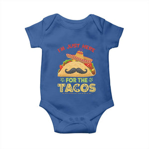 Funny Cinco De Mayo Taco Baby Onesie Just Here For The Tacos TS12 Royal Blue Print Your Wear