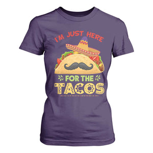 Funny Cinco De Mayo Taco T Shirt For Women Just Here For The Tacos TS12 Purple Print Your Wear