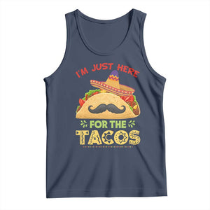 Funny Cinco De Mayo Taco Tank Top Just Here For The Tacos TS12 Navy Print Your Wear