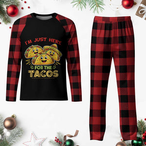 Funny Cinco De Mayo Just Here For The Tacos Plaid Pajama Set Taco Lover Gift TS12 Buffalo Plaid Print Your Wear