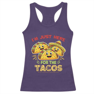 Funny Cinco De Mayo Just Here For The Tacos Racerback Tank Top Taco Lover Gift TS12 Purple Print Your Wear
