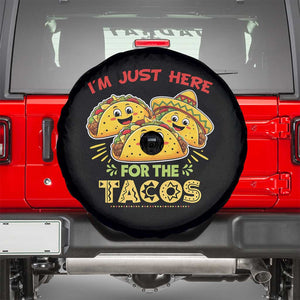 Funny Cinco De Mayo Just Here For The Tacos Spare Tire Cover Taco Lover Gift TS12 Black Print Your Wear