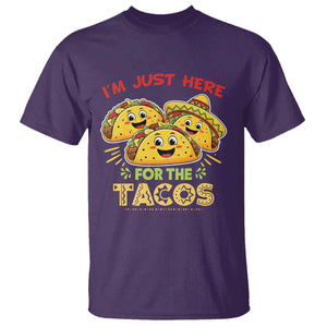 Funny Cinco De Mayo Just Here For The Tacos T Shirt Taco Lover Gift TS12 Purple Print Your Wear