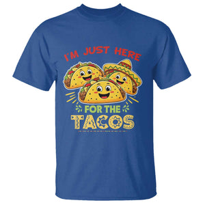 Funny Cinco De Mayo Just Here For The Tacos T Shirt Taco Lover Gift TS12 Royal Blue Print Your Wear