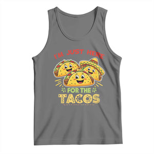 Funny Cinco De Mayo Just Here For The Tacos Tank Top Taco Lover Gift TS12 Black Heather Print Your Wear