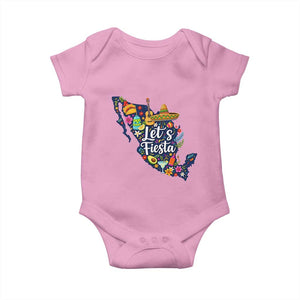 Cinco De Mayo Party Mexican Map Baby Onesie Lets Fiesta TS12 Light Pink Print Your Wear