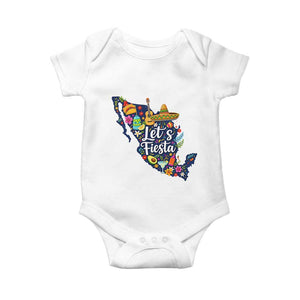Cinco De Mayo Party Mexican Map Baby Onesie Lets Fiesta TS12 White Print Your Wear