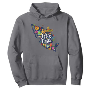 Cinco De Mayo Party Mexican Map Hoodie Lets Fiesta TS12 Charcoal Print Your Wear