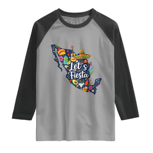 Cinco De Mayo Party Mexican Map Raglan Shirt Lets Fiesta TS12 Sport Gray Black Print Your Wear