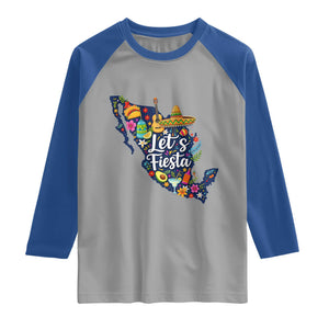 Cinco De Mayo Party Mexican Map Raglan Shirt Lets Fiesta TS12 Sport Gray Royal Print Your Wear