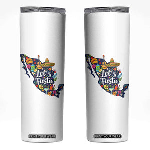 Cinco De Mayo Party Mexican Map Skinny Tumbler Lets Fiesta TS12 White Print Your Wear