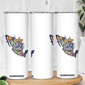 Cinco De Mayo Party Mexican Map Skinny Tumbler Lets Fiesta TS12 Print Your Wear