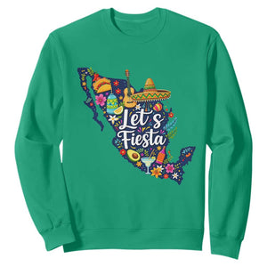 Cinco De Mayo Party Mexican Map Sweatshirt Lets Fiesta TS12 Irish Green Print Your Wear