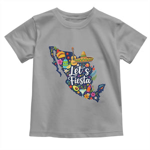 Cinco De Mayo Party Mexican Map Toddler T Shirt Lets Fiesta TS12 Sport Gray Print Your Wear