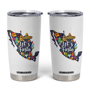 Cinco De Mayo Party Mexican Map Tumbler Cup Lets Fiesta TS12 White Print Your Wear