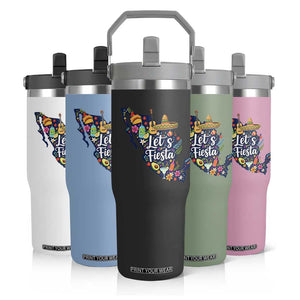 Cinco De Mayo Party Mexican Map Flip Straw Tumbler Lets Fiesta TS12 Print Your Wear