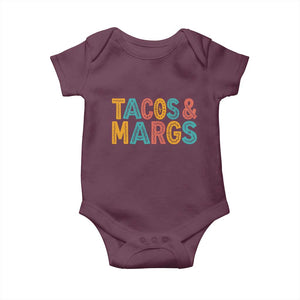Tacos And Margaritas Lover Baby Onesie Cinco De Mayo Fiesta TS12 Maroon Print Your Wear